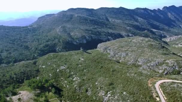 Schöne Aussicht Über Eine Bergkette Spanien Aus Der Luft — Stockvideo