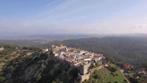 Flight Beautiful Castillo Castellar Andalusia Spain — Stock Video