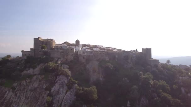 沿着美丽的西班牙安达卢西亚卡斯蒂略城堡飞行 — 图库视频影像