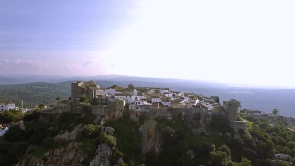 Полет Вдоль Красивого Кастильо Кастельяр Андалусия Испания — стоковое видео