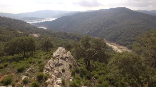 スペインのバリア湖上のフライト エンバルセスデガダランク アンダルシア — ストック動画