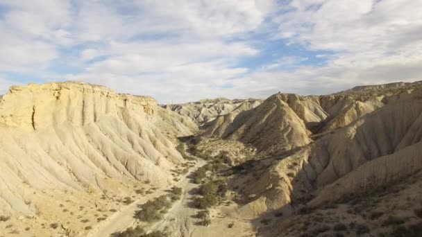 Schöne Luftaufnahme Der Wüste Sierra Alhamila Spanien — Stockvideo