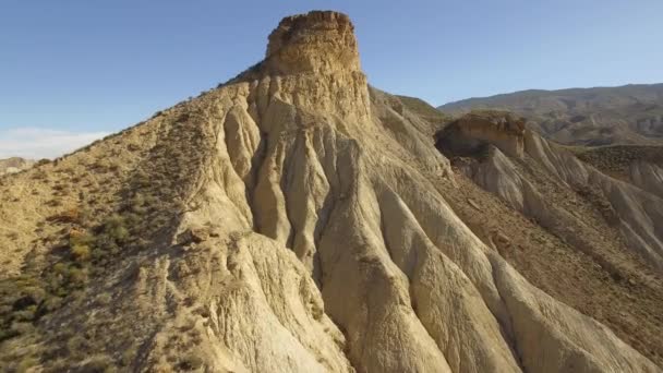 西班牙Sierra Alhamila沙漠美丽的空中景观 — 图库视频影像