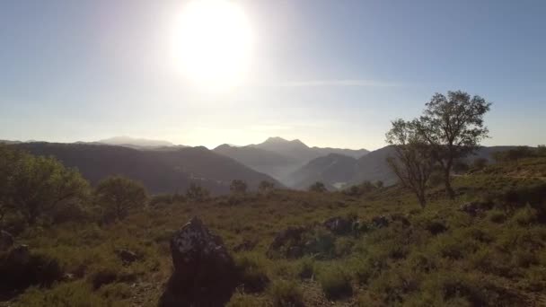 Εναέρια Όμορφη Θέα Του Τοπίου Cortes Frontera Ισπανία — Αρχείο Βίντεο