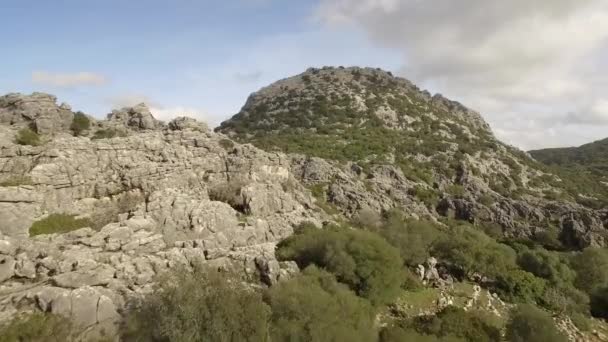 Flyg Flyg Längs Bergskedja Sierra Grazalema Naturpark Andalusien Spanien — Stockvideo