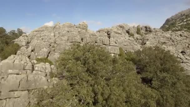 Aéreo Voo Longo Uma Cordilheira Parque Natural Sierra Grazalema Andaluzia — Vídeo de Stock