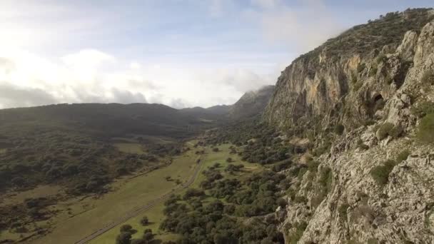 Πτήση Κατά Μήκος Μιας Κοίτης Ποταμού Ανδαλουσία Ισπανία — Αρχείο Βίντεο