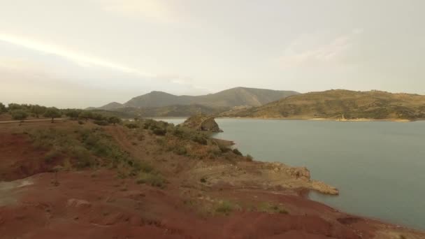 Vols Dessus Lac Barrière Espagne Embalse Zahara Andalousie — Video