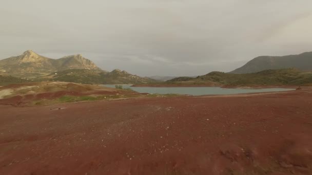 Vols Dessus Lac Barrière Espagne Embalse Zahara Andalousie — Video