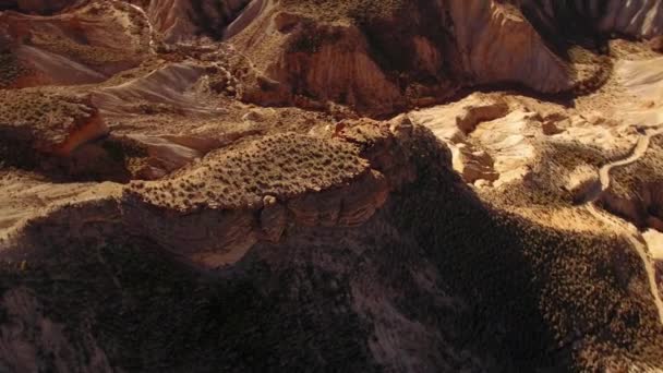 Красивый Вид Воздуха Пустыню Сьерра Алхамила Испания — стоковое видео