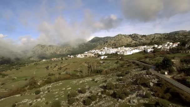 Vol Dessus Village Andalou Entouré Montagnes Massives Espagne — Video