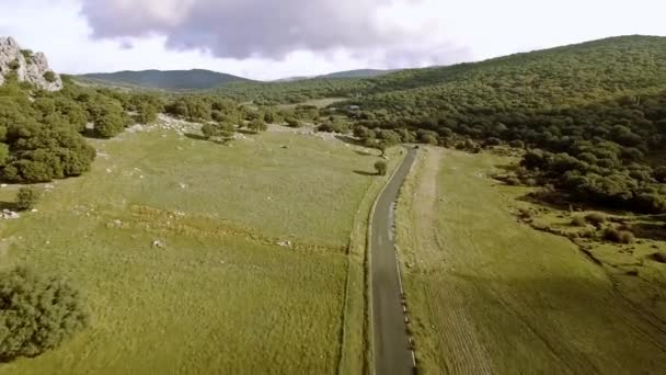 Vlucht Langs Een Rivierbedding Andalusië Spanje — Stockvideo