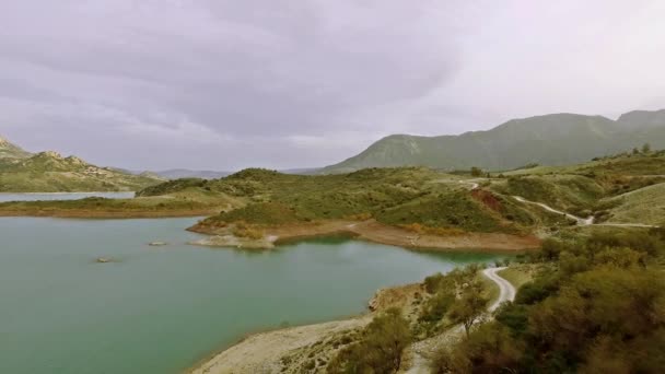 Vluchten Het Stuwmeer Spanje Embalse Zahara Andalusië — Stockvideo