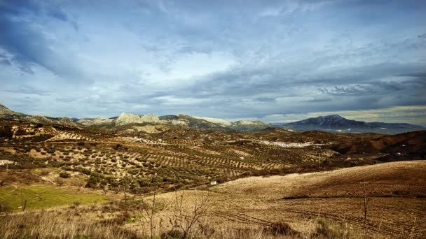 Time Lapse Cloudy Sky Andalusian Landscape Spain — Vídeo de stock