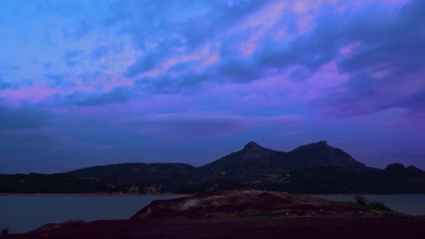 Day Night Embalse Zahara Andalusia Spain — Vídeos de Stock