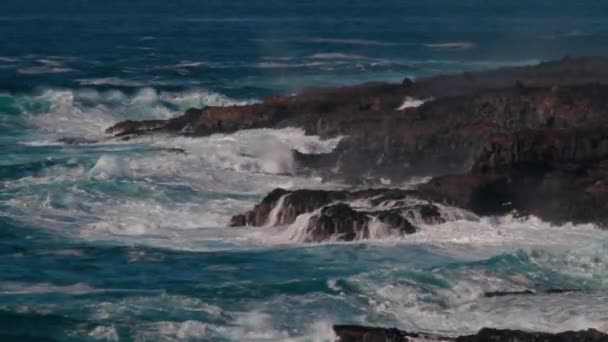 Wavebreakers Punta Teno Coastline Tenerife Spain — Stock Video