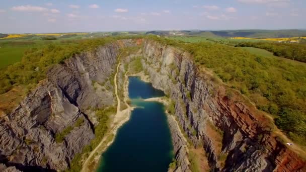 Aerial Gorge Lom Velka Amerika Τσεχική Δημοκρατία — Αρχείο Βίντεο