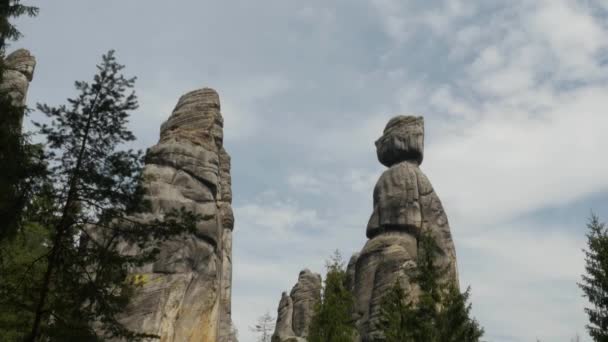 Adrspach Felsenstadt Kayaları Çek Cumhuriyeti — Stok video