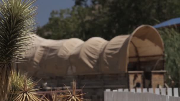 Покритий Вагон Старому Західному Селі Арізона Сша Рідна Версія — стокове відео