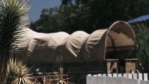 Wagon Couvert Dans Vieux Village Occidental Arizona Usa Version Native — Video