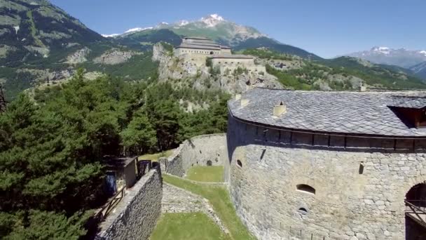 Luchtfoto Van Het Fort Victor Emmanuel Frankrijk — Stockvideo