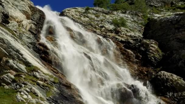 Small Waterfall Rifugio Scarfiotti Italy — Stockvideo