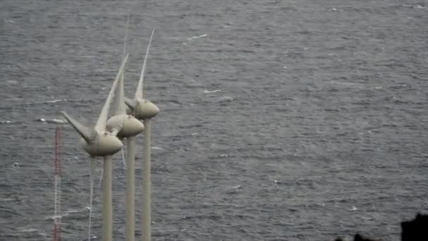 Rüzgar Türbinleri Rüzgar Jeneratörleri Ekolojik Enerji Kaynağı — Stok video