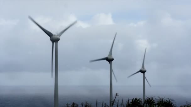 Imagens Cênicas Turbinas Eólicas Geradores Vento Fonte Ecológica Energia — Vídeo de Stock