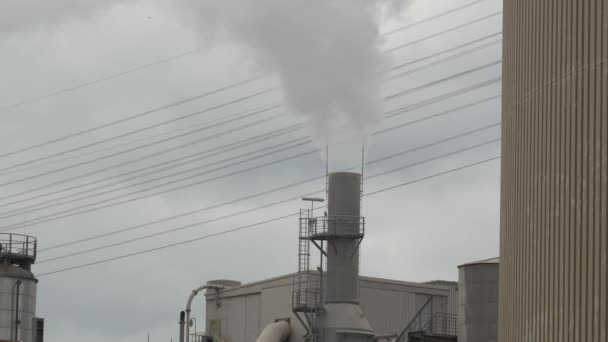 Промышленный Завод Огромным Дымом Глобальная Концепция Загрязнения — стоковое видео