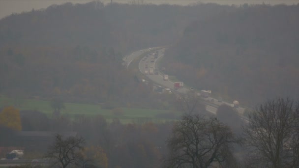 Kilátás Forgalom Német Autobahn — Stock videók