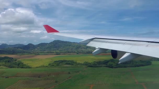 Anflug Auf Den Mauritius Flughafen — Stockvideo