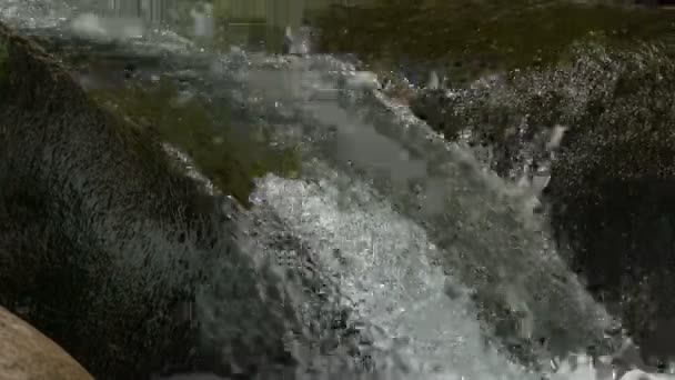 Água Corrente Rio Montanha Vista Diurna — Vídeo de Stock