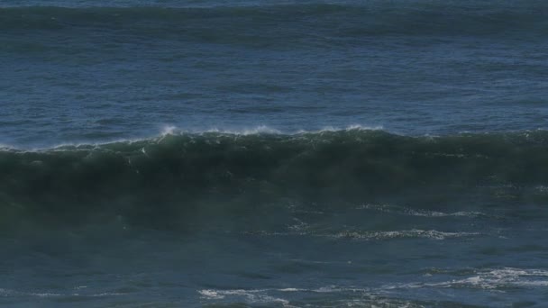 Ogromne Fale Wybrzeżach Portugalii Zwolniony Ruch — Wideo stockowe