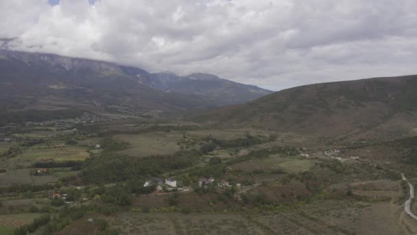Вид Воздуха Долину Фьерца Вальбоне Албания — стоковое видео
