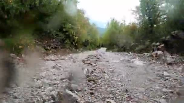 Offroad Vezetés Theth Ből Shkodra Rossz Időjárási Körülmények Között Albánia — Stock videók