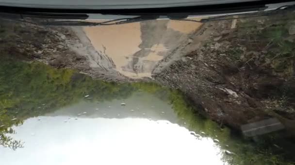 Driving Offroad Theth Shkodra Bad Weather Conditions Albania Driving Very — Stock Video
