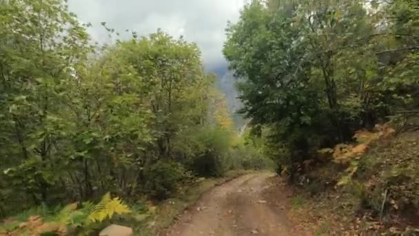 Driving Offroad Theth Para Shkodra Más Condições Meteorológicas Albânia Dirigir — Vídeo de Stock