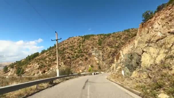 Проїзд Шосе Від Тетяни Шкодри Поганих Погодних Умовах Албанія Водіння — стокове відео