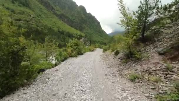 Offroad Theth Shkodra Złych Warunkach Pogodowych Albania Jazda Bardzo Złych — Wideo stockowe