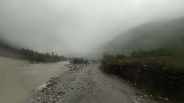 Řízení Offroad Theth Shkodra Nepříznivých Povětrnostních Podmínkách Albánie Řízení Velmi — Stock video