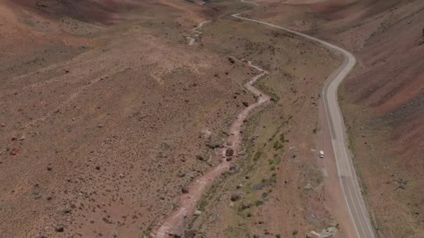Όμορφη Αεροφωτογραφία Τοπία Γύρω Από Punta Vacas Αργεντινή — Αρχείο Βίντεο
