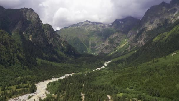 Aerial Parque Nacional Zemo Svaneti Geórgia — Vídeo de Stock
