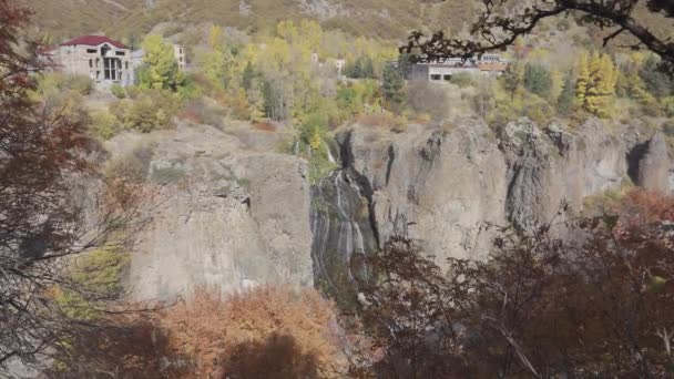 Jermuk Waterfall Armenia Nature Background — Stock Video