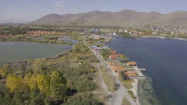 Aérienne Long Côte Lac Sevan Arménie — Video