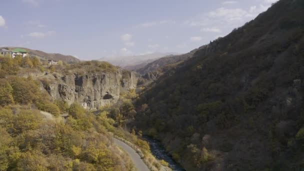 Αεροσκάφος Θέα Της Φύσης Beautifukl Landsacpe Βουνά Στην Αρμενία — Αρχείο Βίντεο