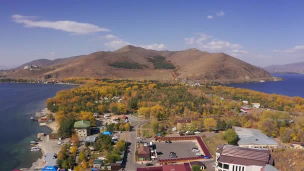 Вид Озеро Севан Армения — стоковое видео