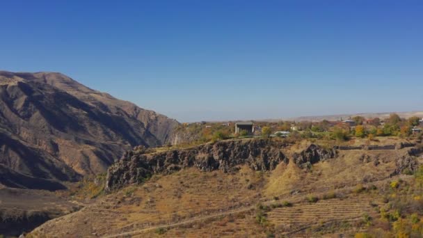 Luchtfoto Tempel Van Garni Armenië — Stockvideo