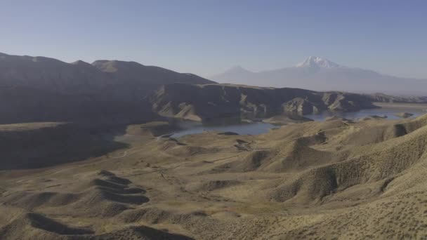 Azat Reservoir Met Ararat Armenië — Stockvideo