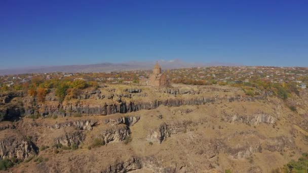 Вид Воздуха Монастырь Хоуханнаванк Каньоне Касах Армения — стоковое видео