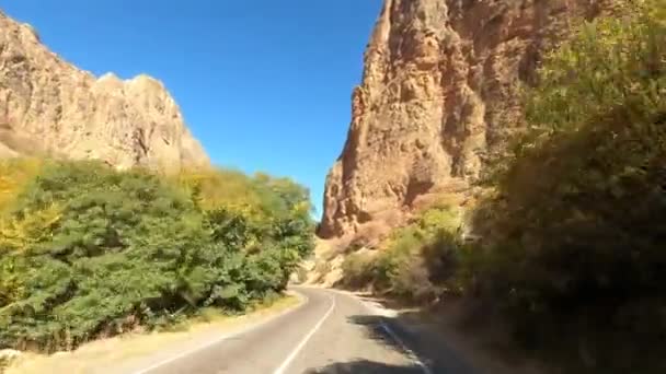 Driving Armenian Roads View Car — Stock Video